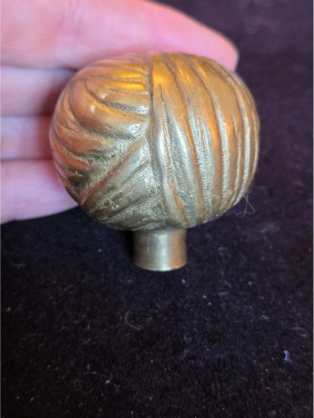 Vintage 1970s Heavy Solid Brass Kmot Swirl Ball Lamp Finial